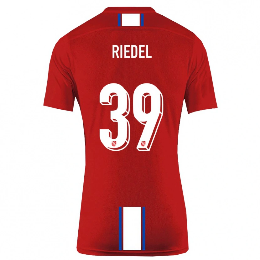 Danxen Mujer Camiseta Florian Riedel #39 Rojo Blanco 1ª Equipación 2025/26 La Camisa México