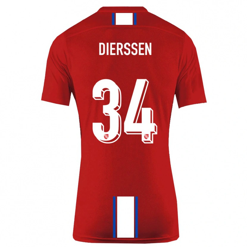 Danxen Mujer Camiseta Tim Dierßen #34 Rojo Blanco 1ª Equipación 2025/26 La Camisa México
