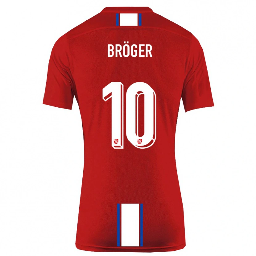 Danxen Mujer Camiseta Linus Bröger #10 Rojo Blanco 1ª Equipación 2025/26 La Camisa México