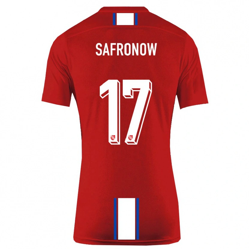 Danxen Mujer Camiseta Maxim Safronow #17 Rojo Blanco 1ª Equipación 2025/26 La Camisa México