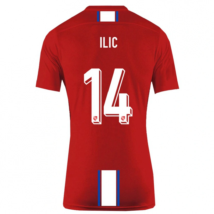 Danxen Mujer Camiseta Marko Ilic #14 Rojo Blanco 1ª Equipación 2025/26 La Camisa México