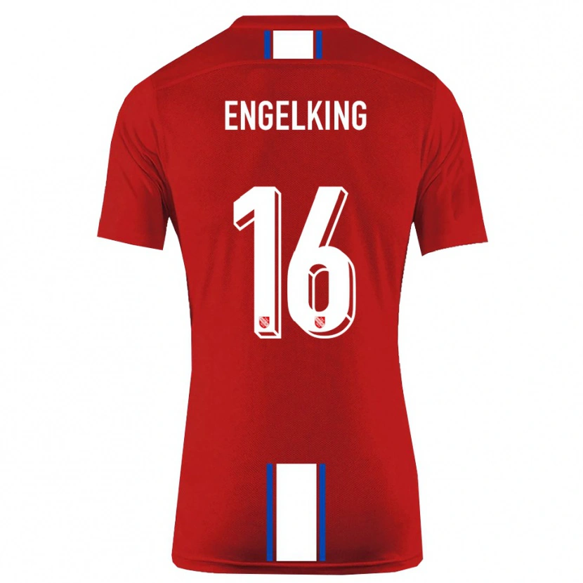 Danxen Mujer Camiseta Torben Engelking #16 Rojo Blanco 1ª Equipación 2025/26 La Camisa México