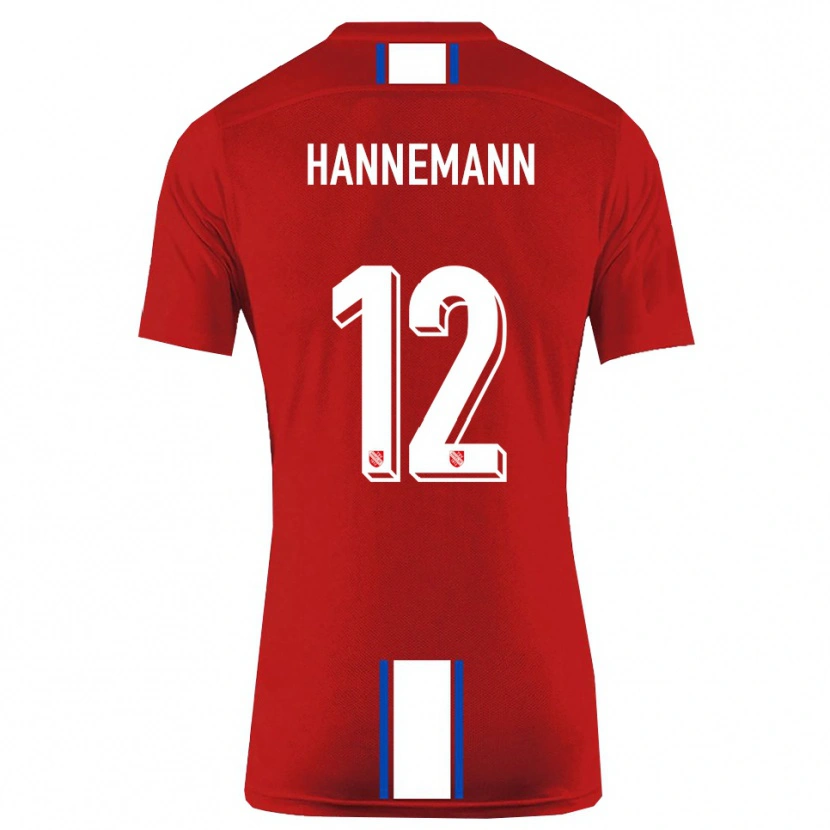 Danxen Mujer Camiseta Sören Hannemann #12 Rojo Blanco 1ª Equipación 2025/26 La Camisa México