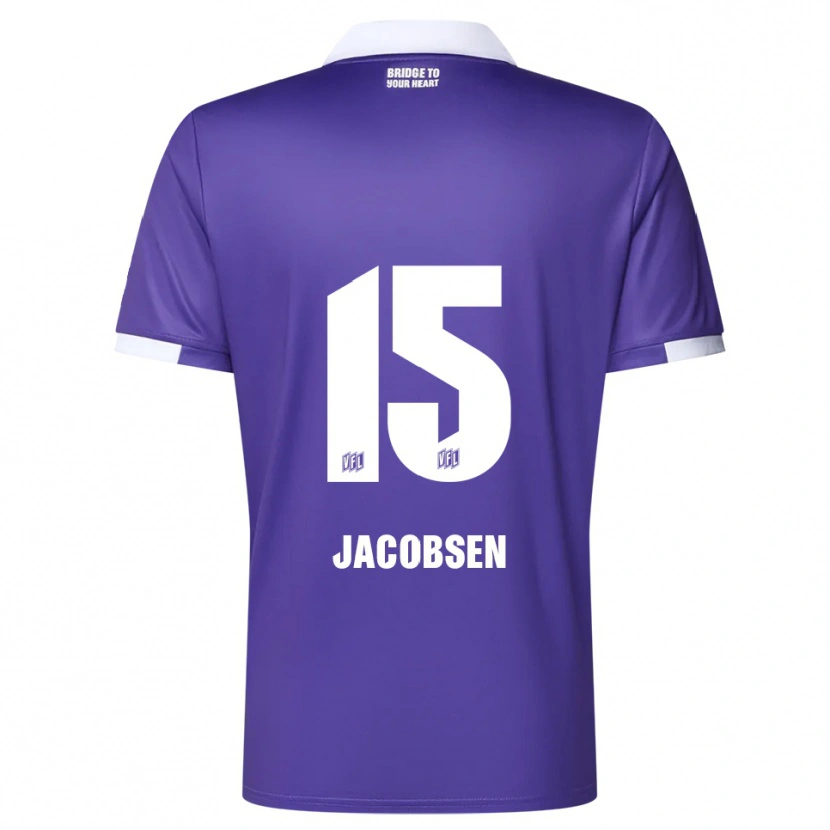 Danxen Mujer Camiseta Bjarke Jacobsen #15 Púrpura Blanco 1ª Equipación 2025/26 La Camisa México