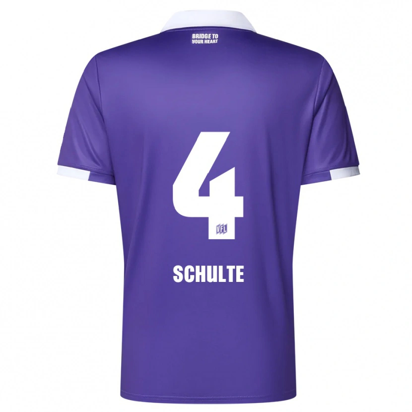 Danxen Mujer Camiseta Henry Schulte #4 Púrpura Blanco 1ª Equipación 2025/26 La Camisa México