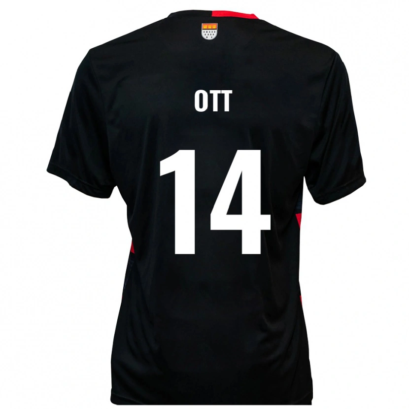 Danxen Mujer Camiseta Raphael Ott #14 Negro Rojo 1ª Equipación 2025/26 La Camisa México