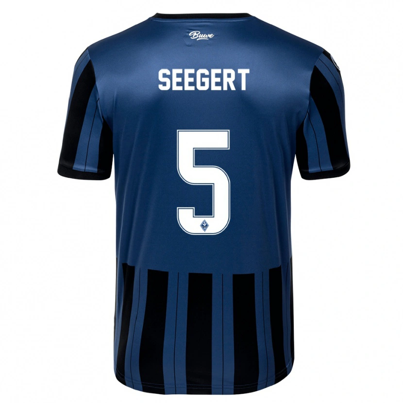 Danxen Mujer Camiseta Marcel Seegert #5 Azul Gris Negro 1ª Equipación 2025/26 La Camisa México