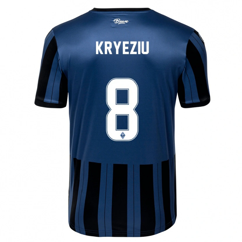 Danxen Mujer Camiseta Denis Kryeziu #8 Azul Gris Negro 1ª Equipación 2025/26 La Camisa México