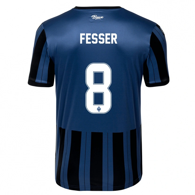 Danxen Mujer Camiseta Philipp Fesser #8 Azul Gris Negro 1ª Equipación 2025/26 La Camisa México
