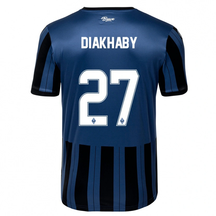 Danxen Mujer Camiseta Adama Diakhaby #27 Azul Gris Negro 1ª Equipación 2025/26 La Camisa México