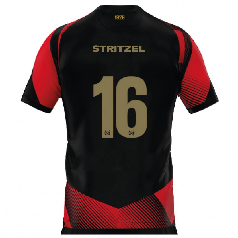 Danxen Mujer Camiseta Florian Stritzel #16 Negro Rojo 1ª Equipación 2025/26 La Camisa México