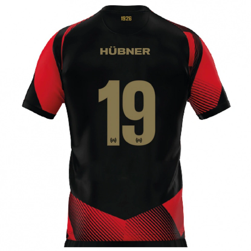 Danxen Mujer Camiseta Florian Hübner #19 Negro Rojo 1ª Equipación 2025/26 La Camisa México