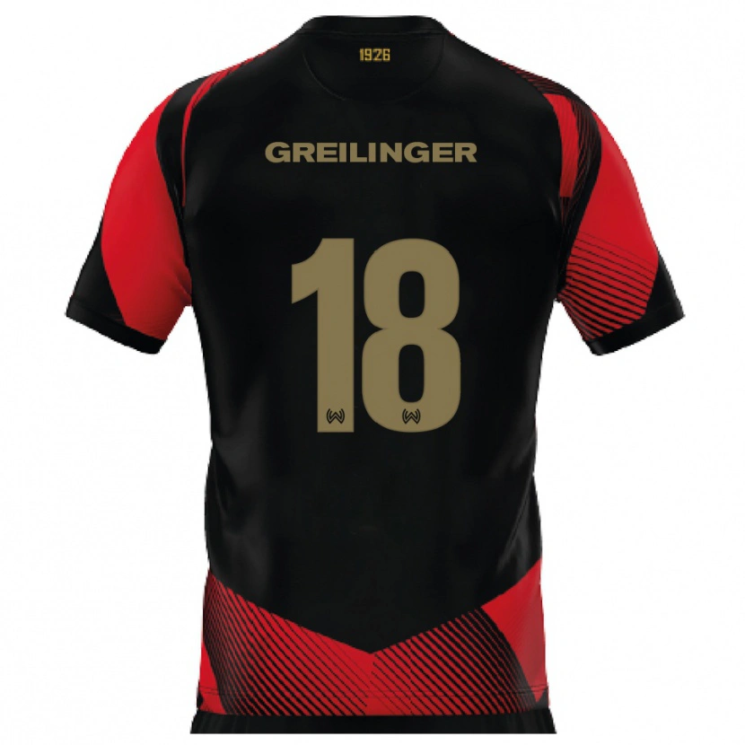 Danxen Mujer Camiseta Fabian Greilinger #18 Negro Rojo 1ª Equipación 2025/26 La Camisa México