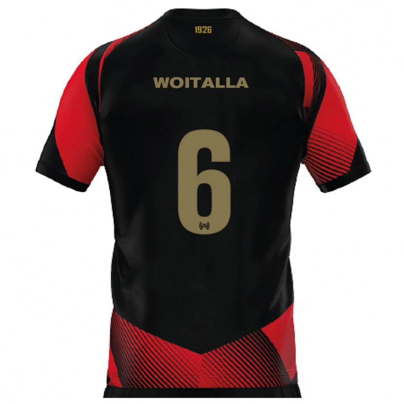 Danxen Mujer Camiseta Luis Woitalla #6 Negro Rojo 1ª Equipación 2025/26 La Camisa México