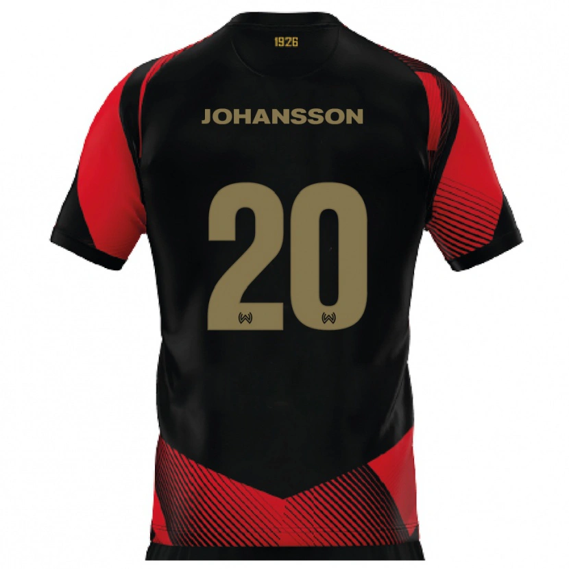 Danxen Mujer Camiseta Ryan Johansson #20 Negro Rojo 1ª Equipación 2025/26 La Camisa México