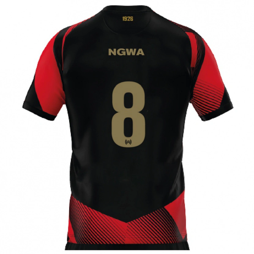Danxen Mujer Camiseta Jermaine Ngwa #8 Negro Rojo 1ª Equipación 2025/26 La Camisa México