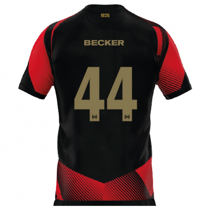 Danxen Mujer Camiseta Jan Becker #44 Negro Rojo 1ª Equipación 2025/26 La Camisa México
