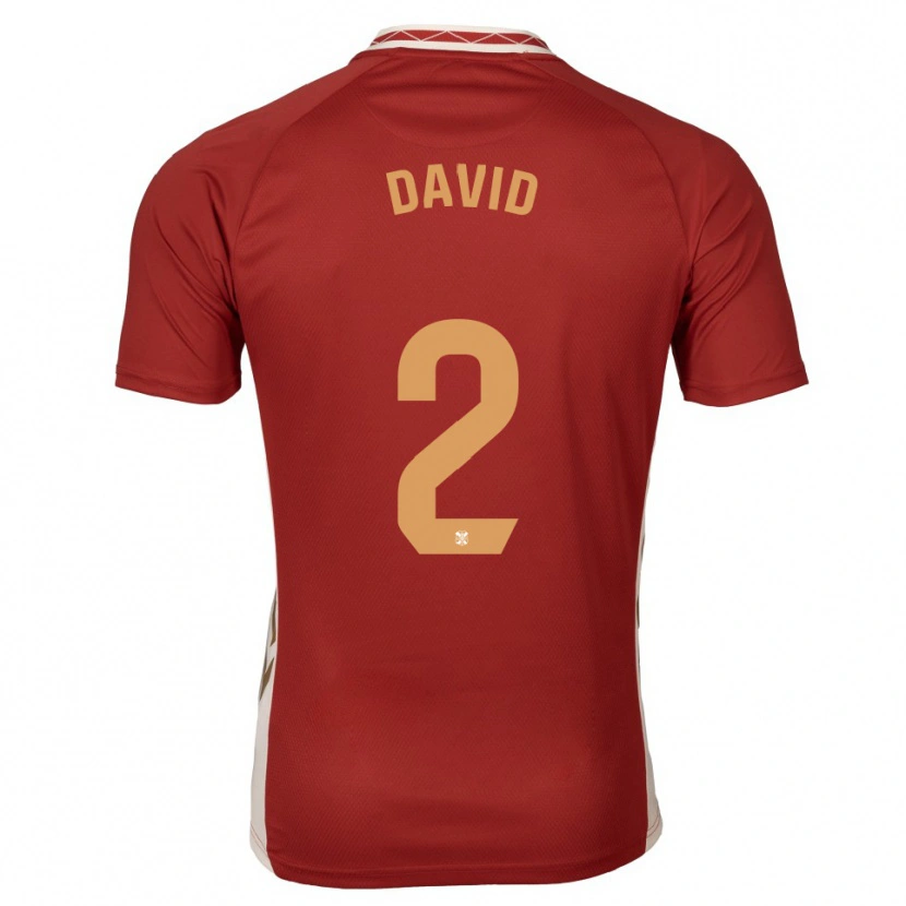 Danxen Mujer Camiseta David Rodríguez #2 Borgoña Dorado 2ª Equipación 2025/26 La Camisa México