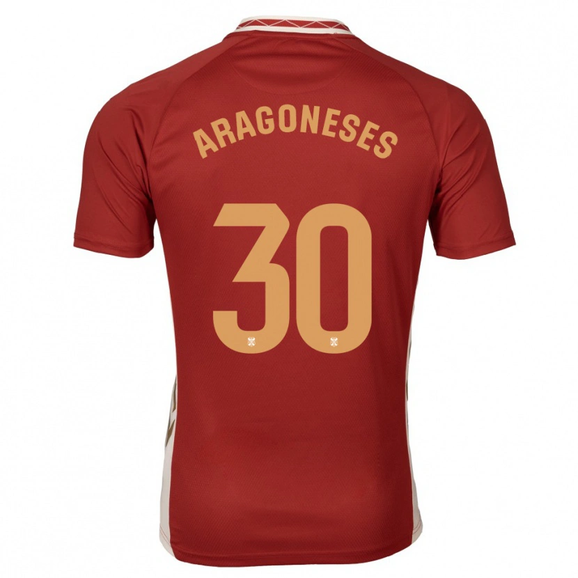 Danxen Mujer Camiseta Sergio Aragoneses #30 Borgoña Dorado 2ª Equipación 2025/26 La Camisa México