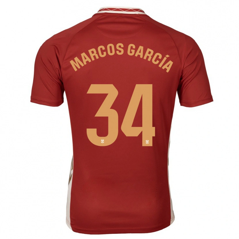 Danxen Mujer Camiseta Marcos García #34 Borgoña Dorado 2ª Equipación 2025/26 La Camisa México