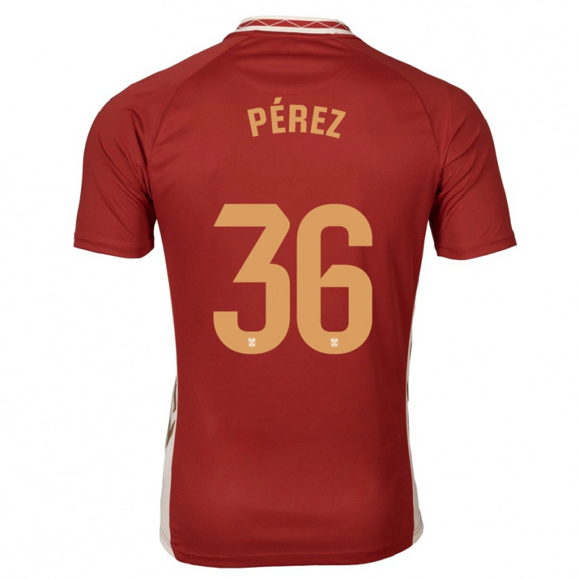 Danxen Mujer Camiseta Dani Pérez #36 Borgoña Dorado 2ª Equipación 2025/26 La Camisa México