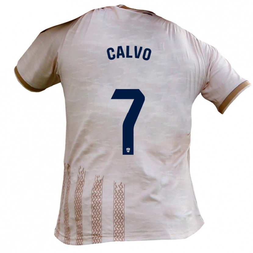 Danxen Mujer Camiseta Borja Calvo #7 Blanquecino Marrón 2ª Equipación 2025/26 La Camisa México