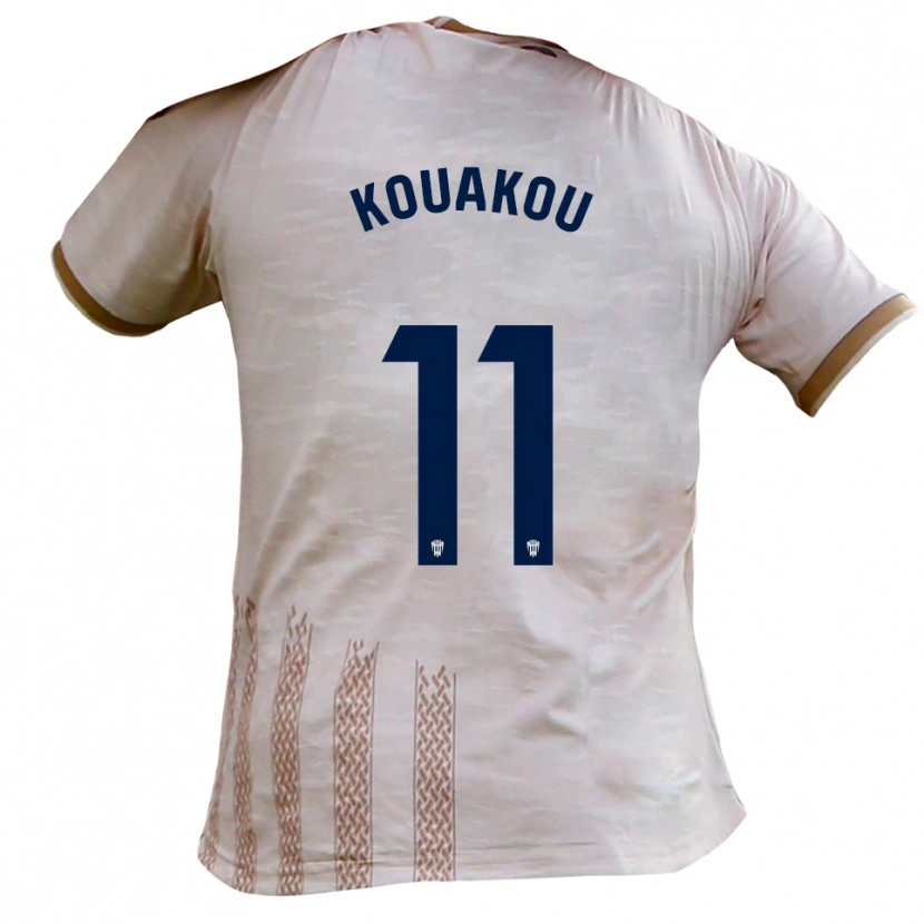 Danxen Mujer Camiseta Koffi Kouakou #11 Blanquecino Marrón 2ª Equipación 2025/26 La Camisa México