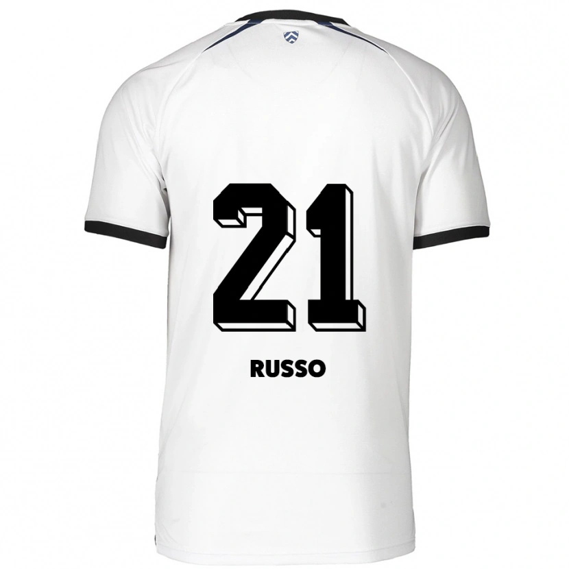 Danxen Mujer Camiseta Stefano Russo #21 Blanco Negro 2ª Equipación 2025/26 La Camisa México