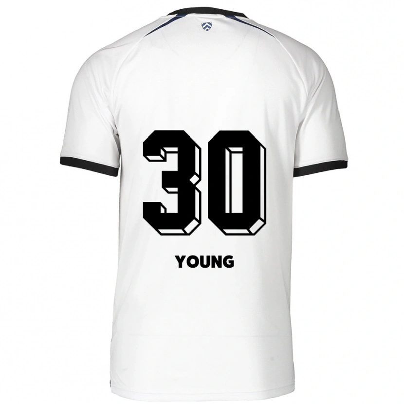 Danxen Mujer Camiseta Isaiah Young #30 Blanco Negro 2ª Equipación 2025/26 La Camisa México