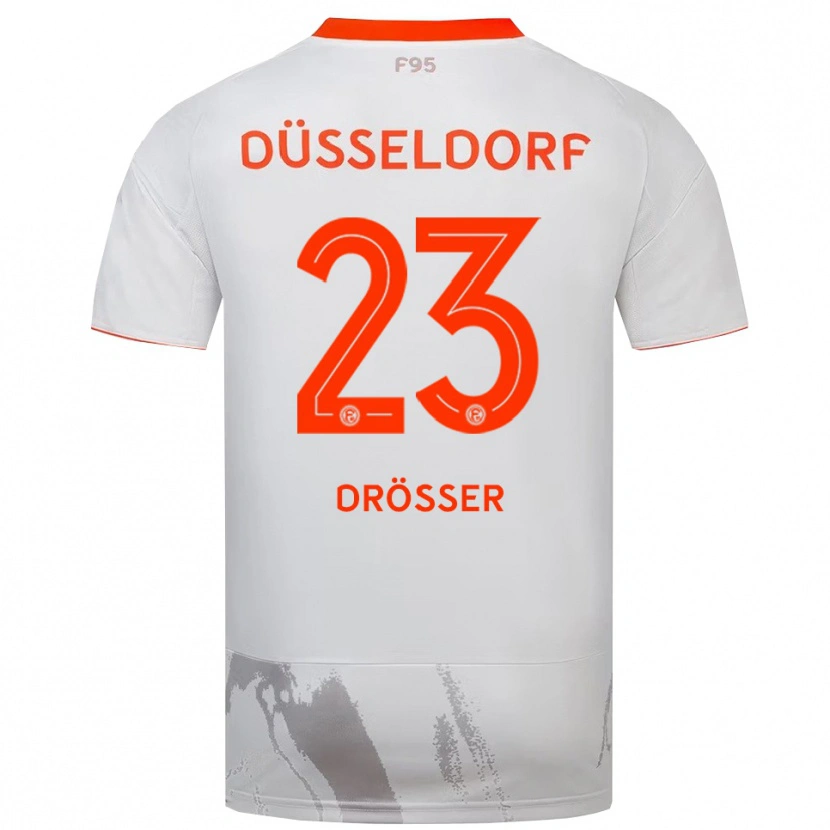 Danxen Mujer Camiseta Luke Drösser #23 Blanco Naranja 2ª Equipación 2025/26 La Camisa México
