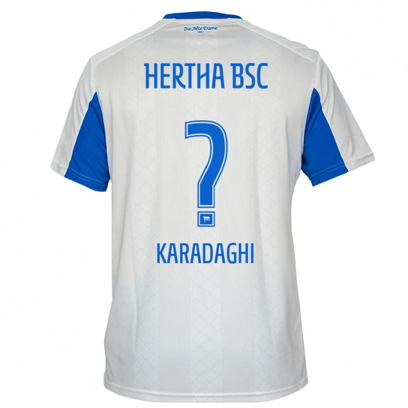 Danxen Mujer Camiseta Faruk Karadaghi #0 Blanco Azul 2ª Equipación 2025/26 La Camisa México