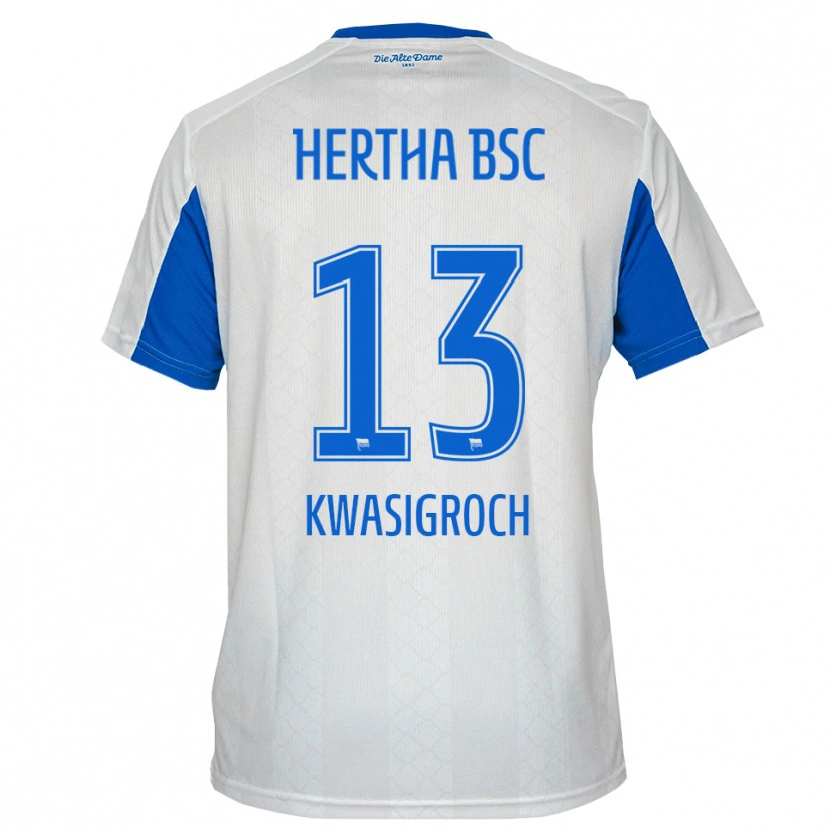Danxen Mujer Camiseta Robert Kwasigroch #13 Blanco Azul 2ª Equipación 2025/26 La Camisa México