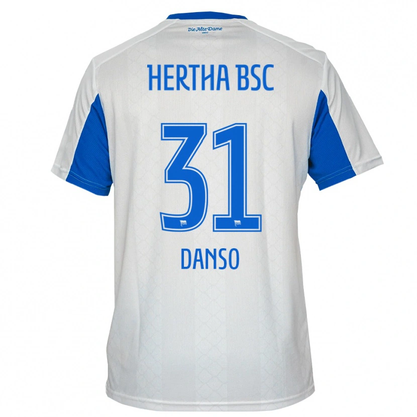 Danxen Mujer Camiseta Serwaah-Bonsu Danso #31 Blanco Azul 2ª Equipación 2025/26 La Camisa México