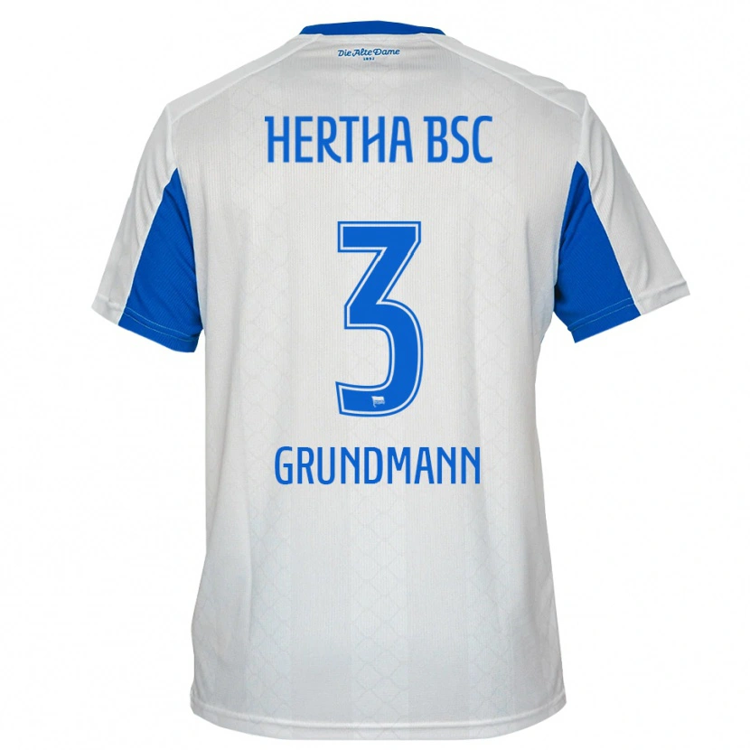 Danxen Mujer Camiseta Leon Grundmann #3 Blanco Azul 2ª Equipación 2025/26 La Camisa México