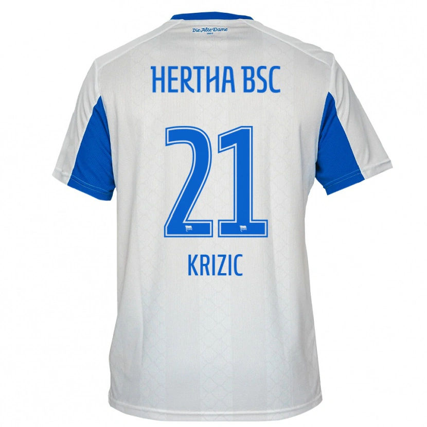 Danxen Mujer Camiseta Ivan Krizic #21 Blanco Azul 2ª Equipación 2025/26 La Camisa México