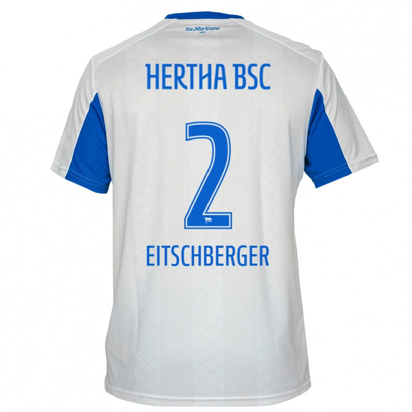 Danxen Mujer Camiseta Julian Eitschberger #2 Blanco Azul 2ª Equipación 2025/26 La Camisa México