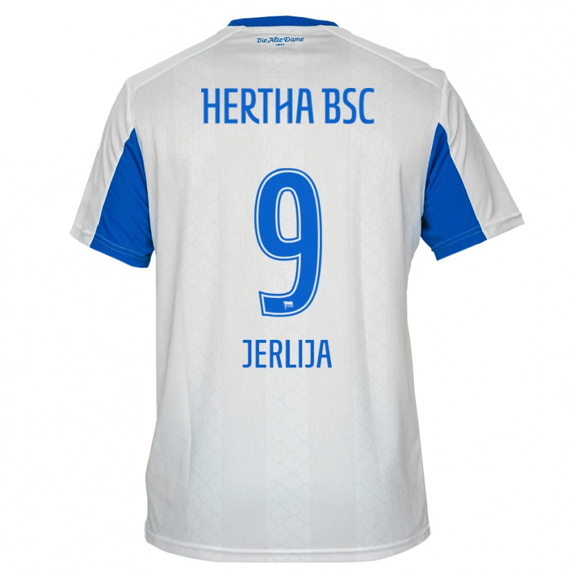 Danxen Mujer Camiseta Leotrim Jerlija #9 Blanco Azul 2ª Equipación 2025/26 La Camisa México