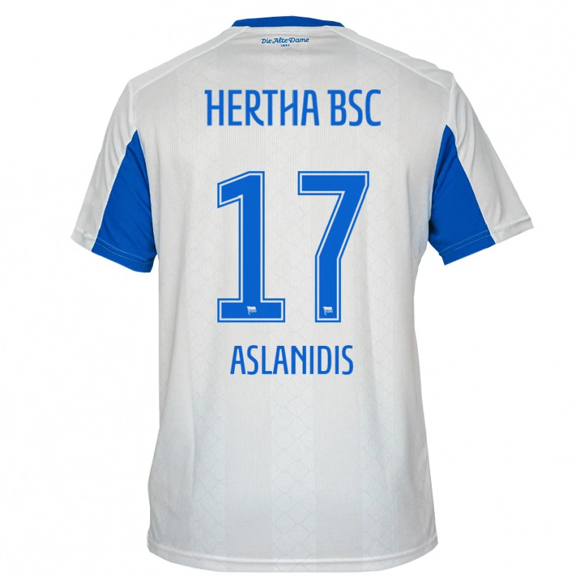 Danxen Mujer Camiseta Elijas Aslanidis #17 Blanco Azul 2ª Equipación 2025/26 La Camisa México
