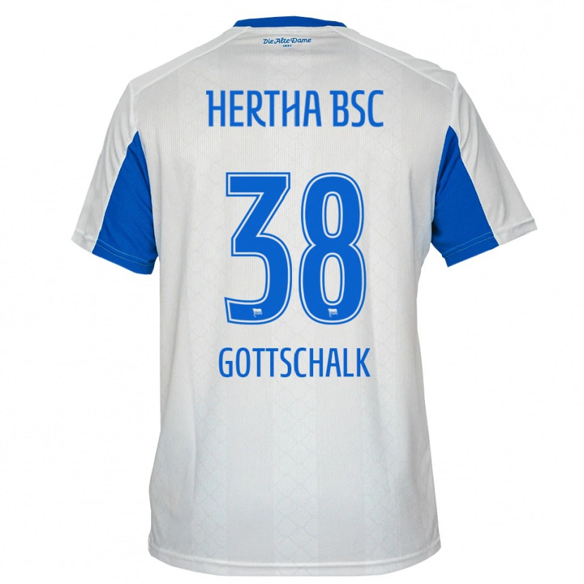 Danxen Mujer Camiseta Julius Gottschalk #38 Blanco Azul 2ª Equipación 2025/26 La Camisa México