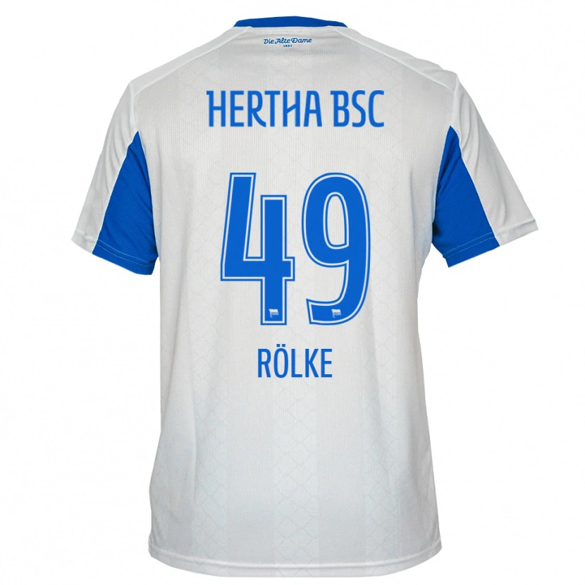 Danxen Mujer Camiseta Oliver Rölke #49 Blanco Azul 2ª Equipación 2025/26 La Camisa México