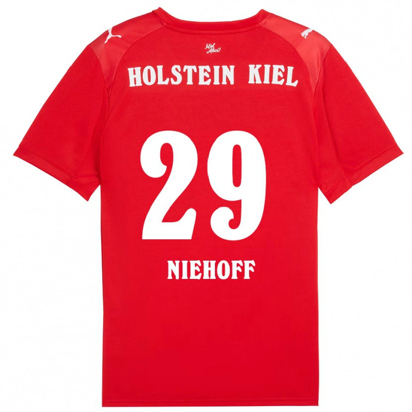 Danxen Mujer Camiseta Niklas Niehoff #29 Rojo Azul 2ª Equipación 2025/26 La Camisa México