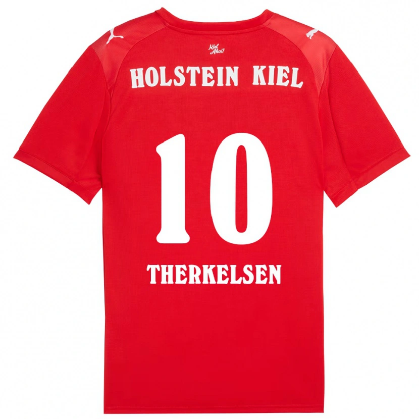 Danxen Mujer Camiseta Jonas Therkelsen #10 Rojo Azul 2ª Equipación 2025/26 La Camisa México
