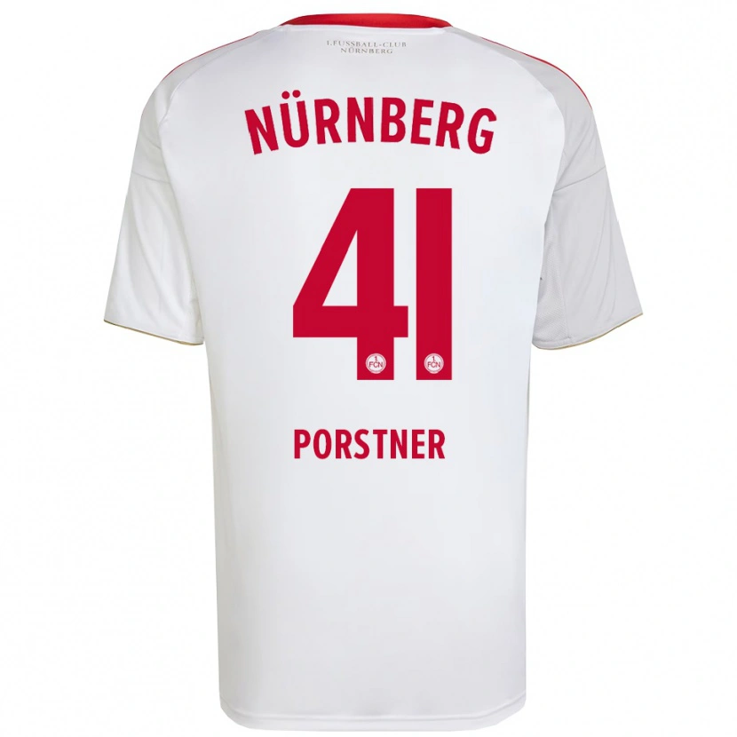 Danxen Mujer Camiseta Eric Porstner #41 Blanco Rojo 2ª Equipación 2025/26 La Camisa México