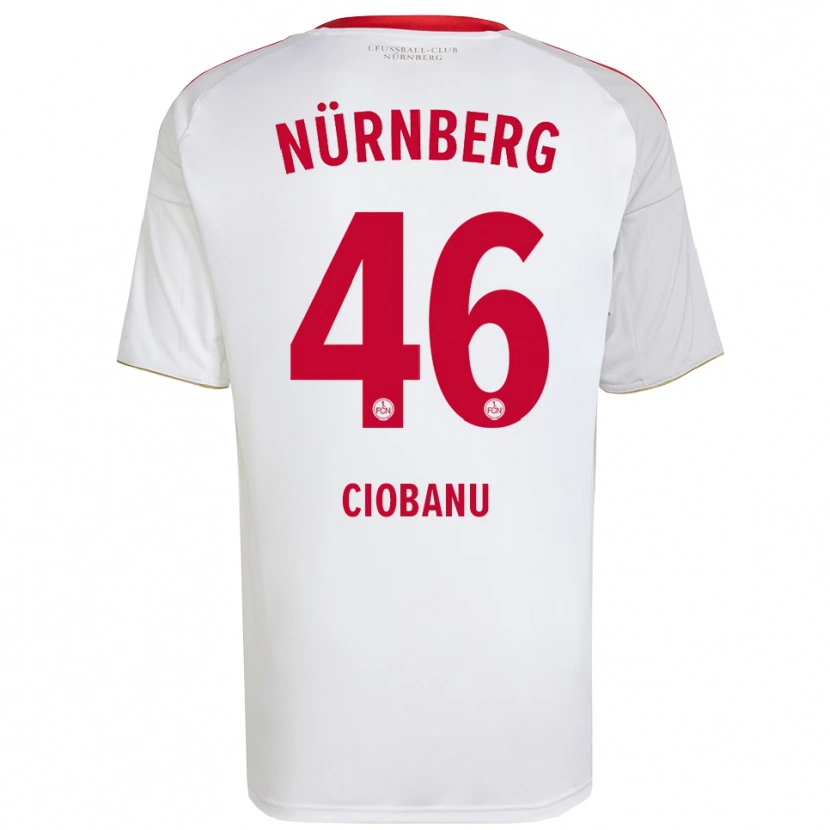 Danxen Mujer Camiseta Ion Ciobanu #46 Blanco Rojo 2ª Equipación 2025/26 La Camisa México