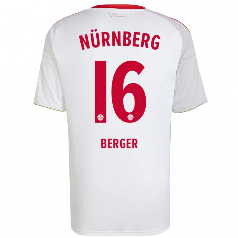 Danxen Mujer Camiseta Tim Berger #16 Blanco Rojo 2ª Equipación 2025/26 La Camisa México