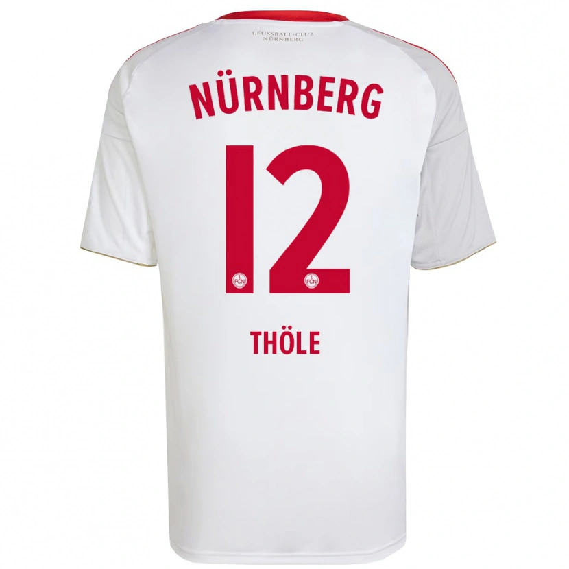 Danxen Mujer Camiseta Amelie Thöle #12 Blanco Rojo 2ª Equipación 2025/26 La Camisa México