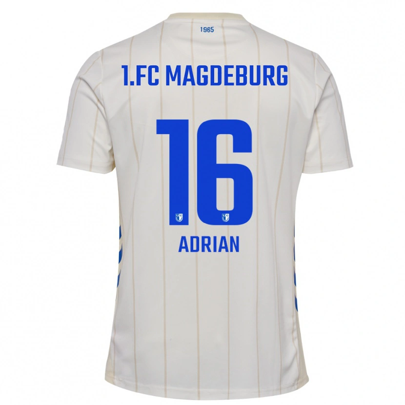 Danxen Mujer Camiseta Max Adrian #16 Blanco Azul 2ª Equipación 2025/26 La Camisa México