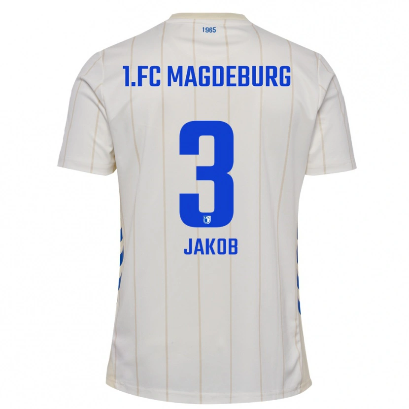 Danxen Mujer Camiseta Henrik Jakob #3 Blanco Azul 2ª Equipación 2025/26 La Camisa México