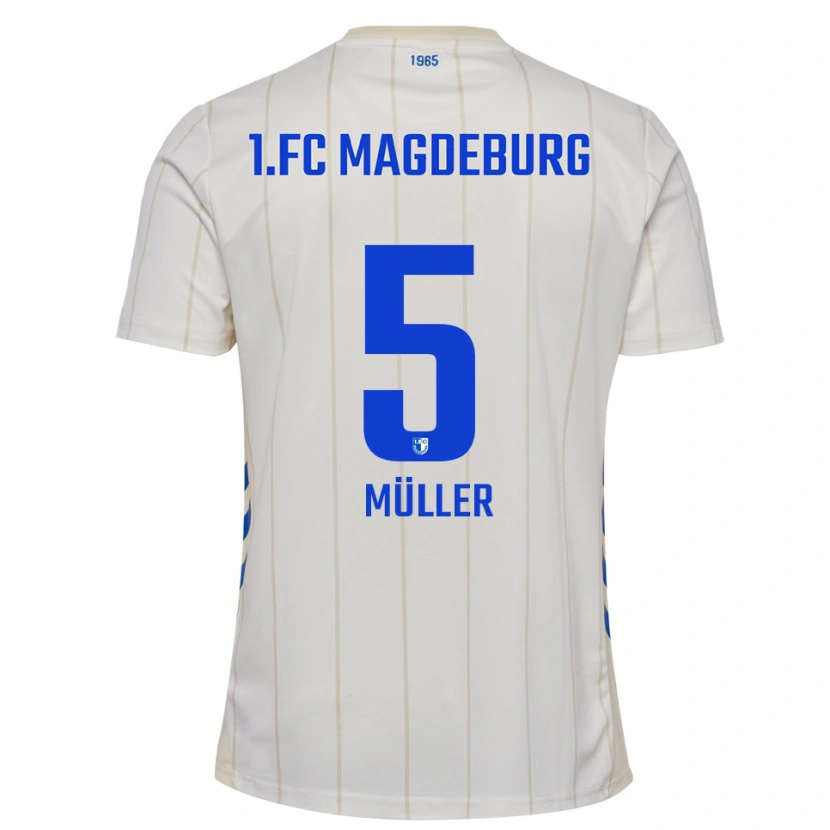 Danxen Mujer Camiseta Tobias Müller #5 Blanco Azul 2ª Equipación 2025/26 La Camisa México