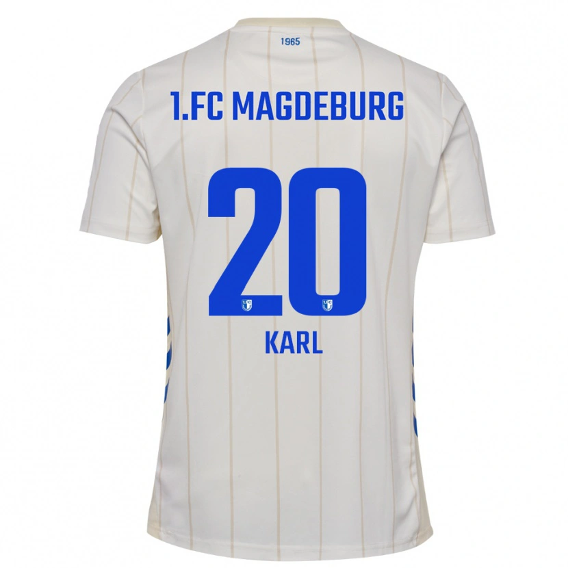 Danxen Mujer Camiseta Emma Karl #20 Blanco Azul 2ª Equipación 2025/26 La Camisa México